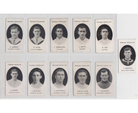 Cigarette cards, Taddy, Prominent Footballers (London Mixture), 10 cards, Clapton Orient (3), Fulham (3), Tottenham Hotspur (
