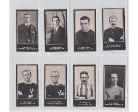 Cigarette cards, Smith's, Footballers (Titled, light blue backs) 17 type cards, all Scottish Clubs, Greenock Morton (4), Crai