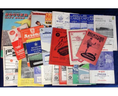 Football Programmes etc., selection of 25 1940s/50s programmes inc. Arsenal v. Derby 47/48, Brentford v. Luton 47/48, Brentfo