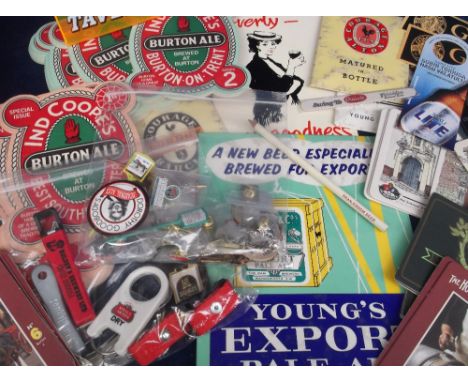Breweriana, a large collection of miscellaneous items of various ages, mainly modern, 1970's onwards, noted 5 shop display ad