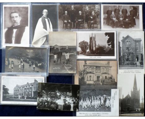 Postcards, Croydon, Ecclesiastical assortment of 25 cards, RP's and printed, inc. printed card showing Major Gen. R S S Baden