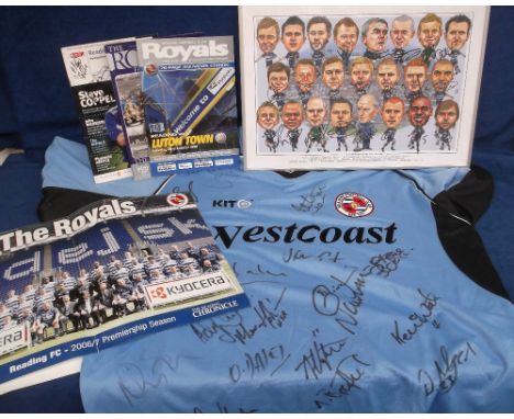 Football, Reading FC, signed West Coast blue away shirt bearing 16 signatures inc. Salako, Daley, Watson etc., sold with a si