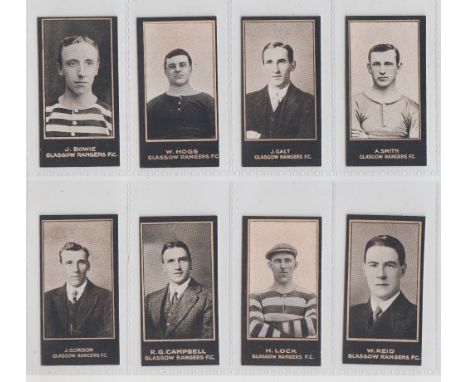 Cigarette cards, Smith's, Footballers (Titled, light blue backs) 14 type cards, six Celtic FC, McNair (no 7), Dodds (no 25), 