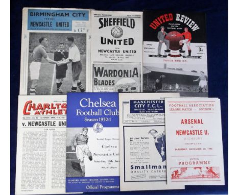 Football programmes, Newcastle United aways, 1948/49 (4) v. Sheffield United, Manchester City, Birmingham City Christmas Day 