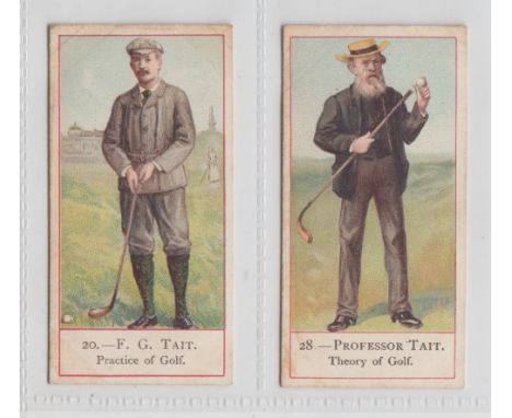 Cigarette Cards, Cope's, Golfers, 2 type cards, no. 20 F.G. Tait &amp; no. 28 Professor Tait (both with acm, slight age tonin