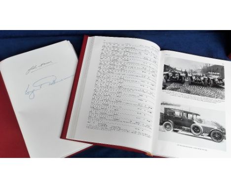 Motoring Books, 1994 First Edition 'The Edwardian Rolls Royce' Vols I and II bound in red cloth and presented in a red cloth 