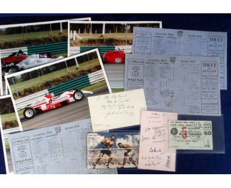 Sport, small mixed selection inc. 3 Cambridge University cricket score cards for matches v Australia 1953 plus All India and 
