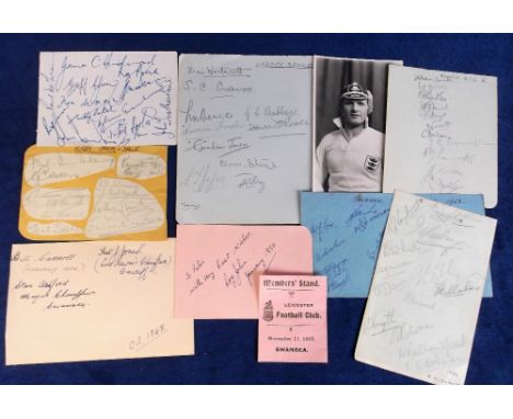 Rugby Autographs etc., selection of signed album pages, 1930s to 1950s, inc. East Midlands 1939 (15), Moseley 1929/30 (17), C