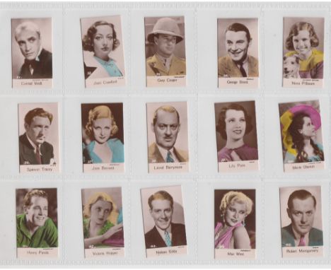 Trade cards, Bridgewater, Film Stars, 5th Series, 'K' size (set, 48 cards) (vg/ex)