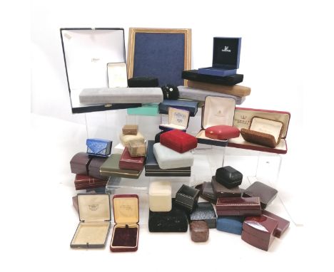 Qty of empty mostly jewellery boxes inc some antique, Mappin &amp; Webb, Swarovski etc 