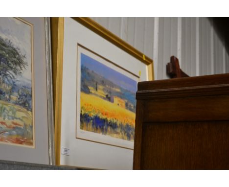 Cecil Rice, pencil signed limited edition print "Sunflowers In Tuscany"