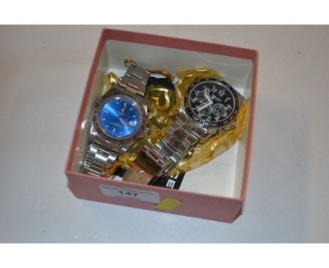 A Police wrist watch; and a New Swiss Army wrist watch 