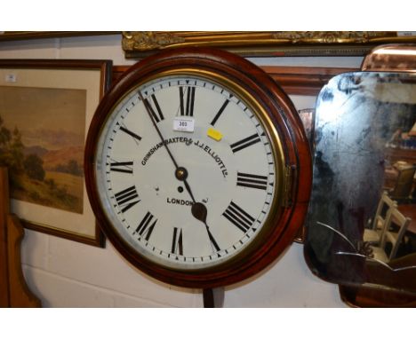 A 19th Century mahogany cased single hole wall clock by Grimshaw, Baxter &amp; J.J.Elliott of London, with fusee movement 