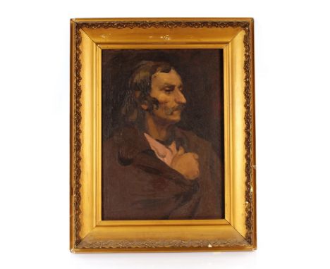 20th Century school, portrait study of a man, unsigned oil on canvas, 55cm x 50cm