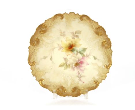 A Grainger &amp; Co. Royal Worcester part dessert service, having floral spray decoration on an ivory ground with gilt border