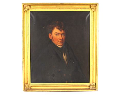 19th century school, portrait study of a young gentleman, unsigned oil on canvas, 74cm x 63cm