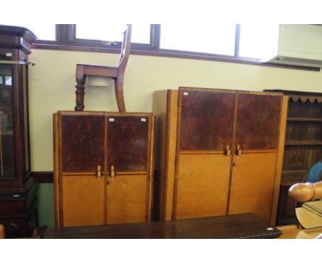 An Art Deco style 3-piece bedroom suite & commode chair