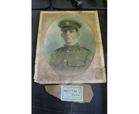 Soldier Portrait Photograph 'Edward Benson Welsh Regiment 1917-1918'