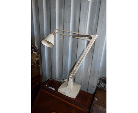 A white painted angle poise lamp with solid metal base (sold electrically untested) 