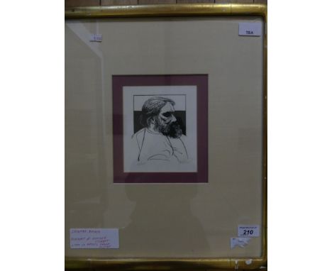 Leonard Baskin (1922-2000) - 'Portrait of a Bearded Gent (probably Gustav Courbet)', pencil signed limited edition lithograph
