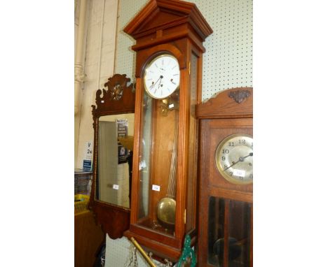 A 20th Century German regulator wall clock in glazed architectural case, the face signed 'Kieninger'   CONDITION REPORT:  Ver