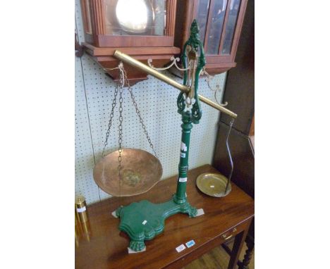 A pair of 19th Century cast metal balance scales.
