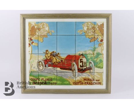 Two prints after the art of Ernest Montaut pre-1910 vintage motor cars, published by Automobile Fine Art Ltd London, circa 19