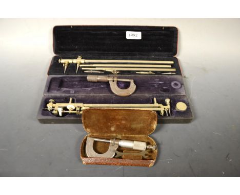 Drawing Implements - a Planimeter;  an Arc scribe;  a Moore & Wright micro meter, cased,  another (4) 