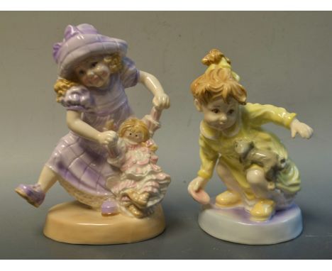 A Royal Worcester Children of the World figure, Purrfect Friend;  another Little Princess, both boxed (2)