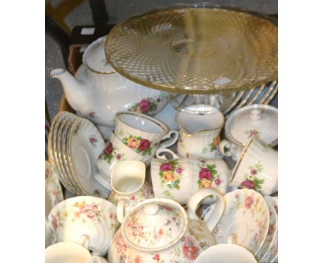 Ceramics and Brass - a Wedgwood part tea service; an Anniversary clock; a barometer; etc.