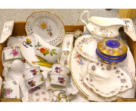 Ceramics - Royal Albert meat plates, Royal Worcester Evesham, Herend; etc.