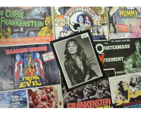 Cinema - Autographs - Ingrid Pitt signed photograph ; reproduction Hammer film posters ,various titles, framed. 