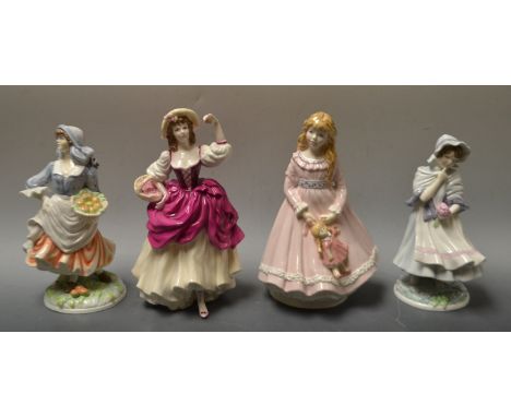A Royal Worcester limited edition figure, I Dream, no 158/5000;  others A Posy for Mother, 2076/7500; Rosie Picking Apples, 7