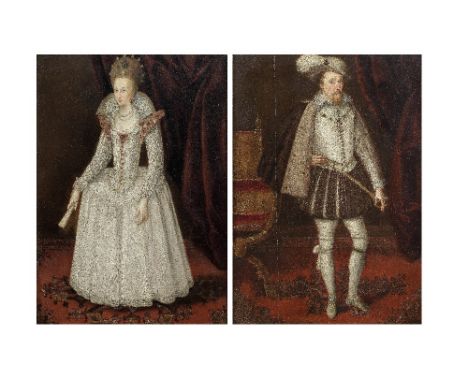 Follower of John de Critz (Antwerp 1551-1642 London)Portrait of King James I, full-length, in an interior; and Portrait of An