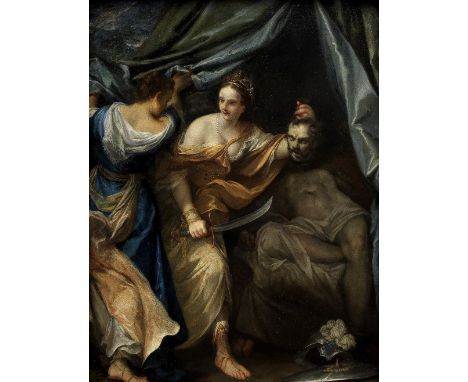 Bolognese School, circa 1700Judith and Holofernes  oil on copper48.9 x 36.8cm (19 1/4 x 14 1/2in).Footnotes:The style of the 