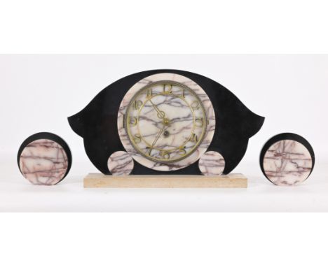Marble Garniture Clock SetClock Dimensions: 8.75 x 15 x 2.75 in.Side Dimensions: 4 x 4.25 x 1.5 in.- All clocks & barometers 