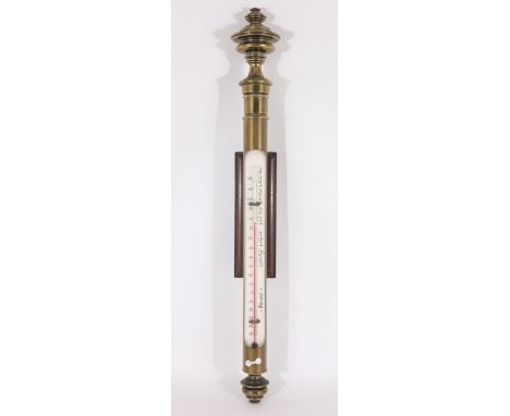 Vintage Stiffel Brass ThermometerDimensions: 32.5 x 4 x 4.75 in.- All clocks & barometers & thermometers are sold for display