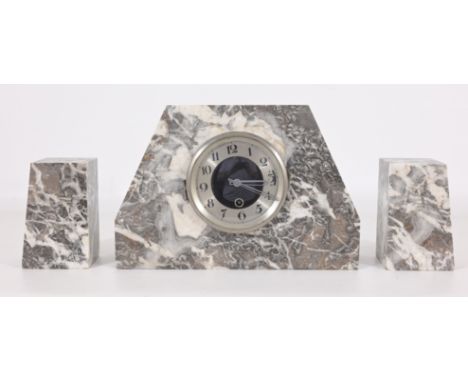 Marble Garniture Clock SetClock Dimensions: 8 x 11.75 x 3.75 in.Side Dimensions: 5 x 3.25 x 3 in.- All clocks & barometers & 