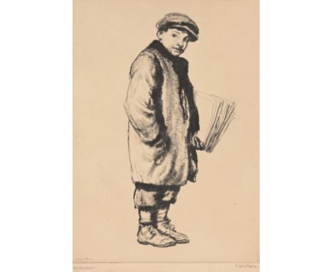 Francis Louis Mora (1874-1940)"Newsboy"Original etching.  Pencil signed and titled in lower margin.Provenance: From the estat