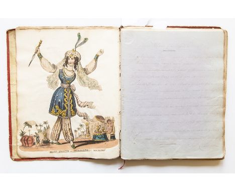 William IV period commonplace book, featuring 130 pages of manuscript verse embellished with pencil and watercolour illustrat