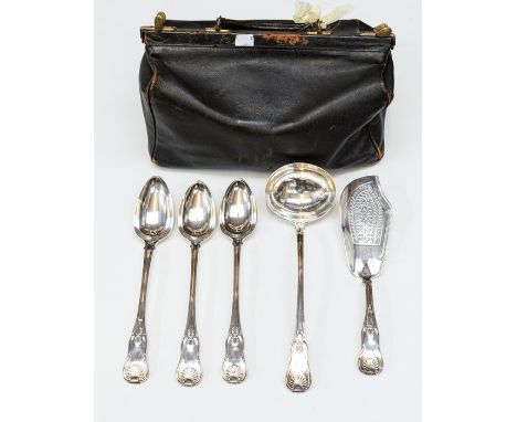 A George III silver composite King's&nbsp;pattern flatware service, the majority by William Eley &amp; William Fearn, London,