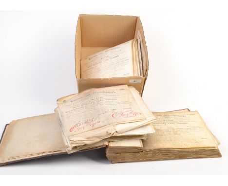 London & Westminster loan and discount company, a part volume of unissued share certificates, leather bound with completed co