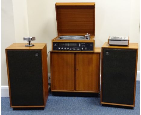 A DYNATRON TRANSPOWER SRX26 MUSIC SYSTEM, with gold ring Lenco GL75 turntable, LS3034 speakers, Philips N2506/15 tape player 