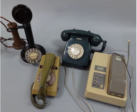 VINTAGE TELEPHONES, to include candlestick example, inscribed TE 234 No.22 and AK 23 234 verso etc (4)