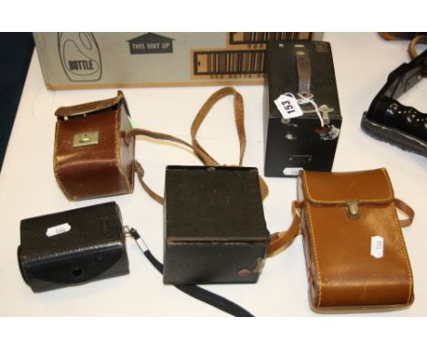 A DR AUGUST NAGEL RANCA 46/1 CAMERA, made in 1930-31 in it's original case along with a Kodak No.2 box brownie a Six-20 Brown