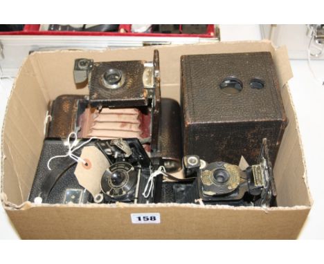 FIVE KODAK CAMERAS, including a No.2 Bulls Eye Model D box, a No.1 Autographic Junior, a No.3 Model A folding, a Vest Pocket 