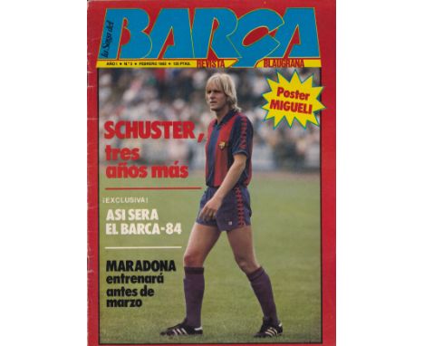 1982 UEFA SUPER CUP     Barcelona v Aston Villa played 19 Jan 1983 at the Nou Camp, Barcelona.  Rare FC Barcelona "Barca" iss