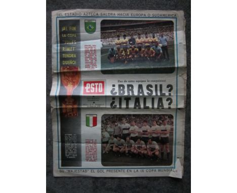 WORLD CUP 1970   Eight page World Cup Final "Esto" periodical supplement in colour for the World Cup Final Brazil v Italy in 