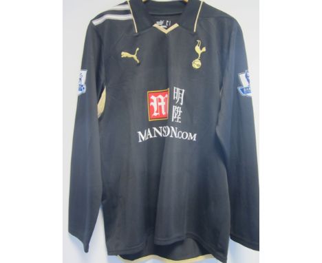 PASQUALE CHIMBONDA / SHIRT     Long sleeve Puma match worn away shirt, black with gold trimmings, Tottenham No. 21, Mansion.c