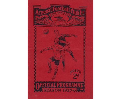 ARSENAL- LEICESTER 1925   Arsenal home programme v Leicester, 31/8/1925, first season of the red issue after the First World 